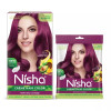 Nisha Creme Hair Color Combo Pack Wine Burgundy (120g Box, Colorant 60ml + Developer 60g ) + (40g Pouch, Colorant 20ml + Developer 20g) (1Pack)