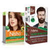 Nisha Hair Colour And Beard Colour For Man Natural Brown Combo (Hair Color 40g + Beard Color 120g) (1Pack)
