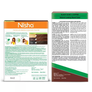 Nisha Hair Colour And Beard Colour For Man Natural Brown Combo (Hair Color 40g + Beard Color 120g) (1Pack)