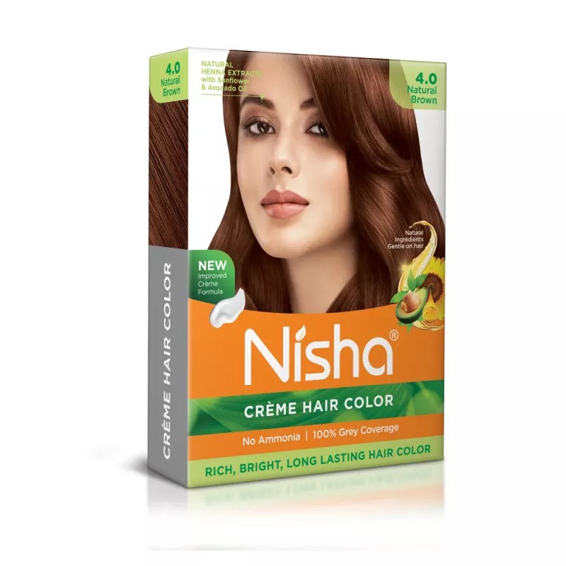 Nisha Hair Colour And Beard Colour For Man Natural Brown Combo (Hair Color 40g + Beard Color 120g) (1Pack)