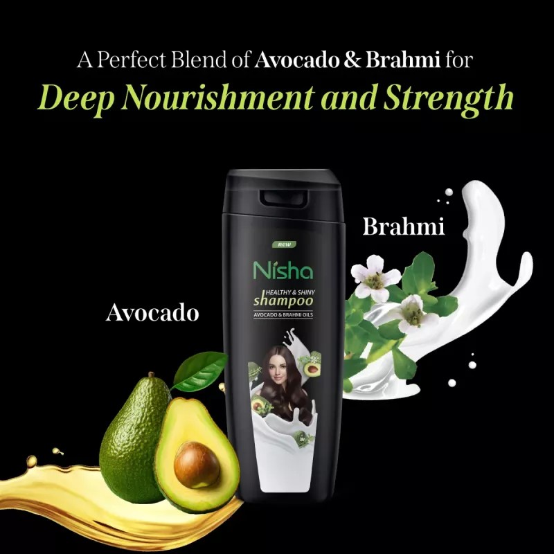 Nisha Avocado & Brahmi Oils Shampoo (75ml, Pack of 4)