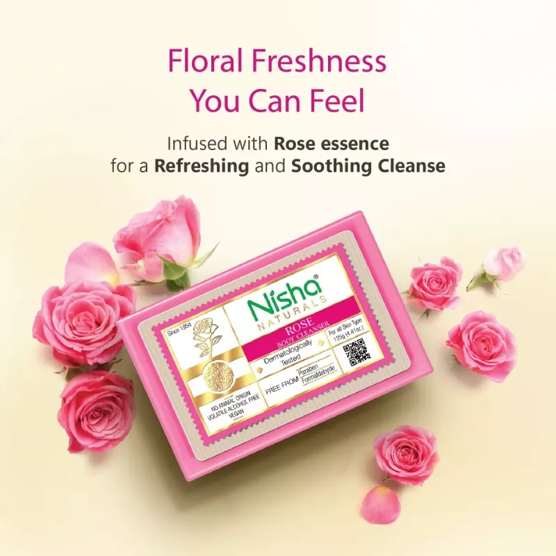 Nisha Rose Body Cleansing Bar (125g)