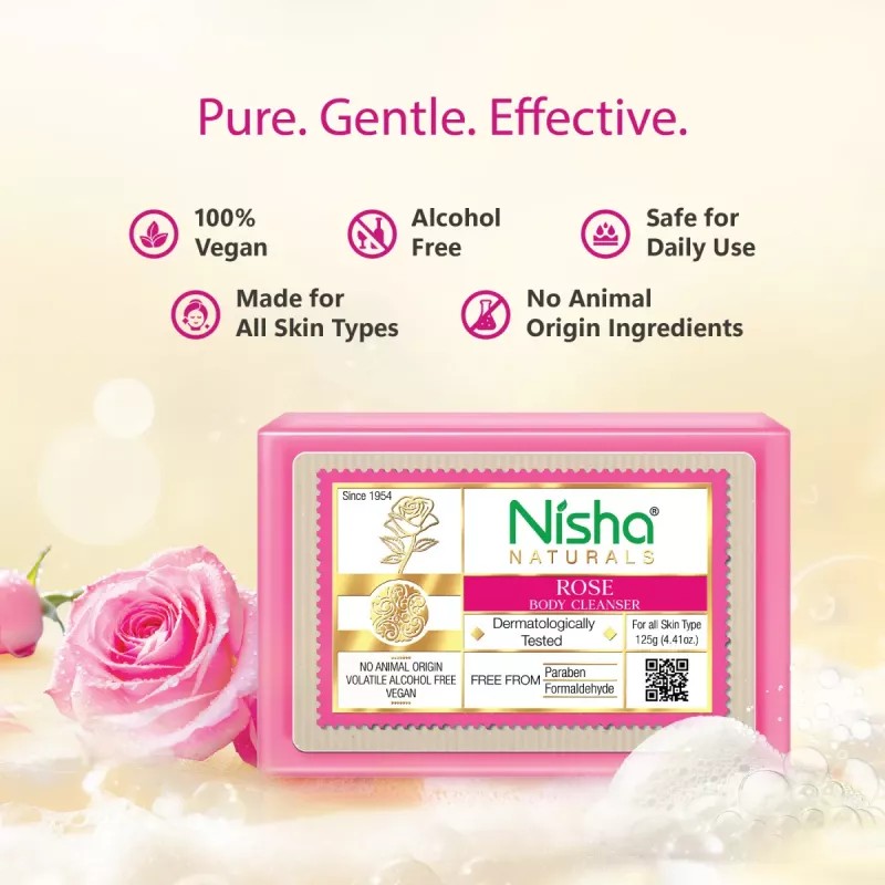 Nisha Rose Body Cleansing Bar (125g)