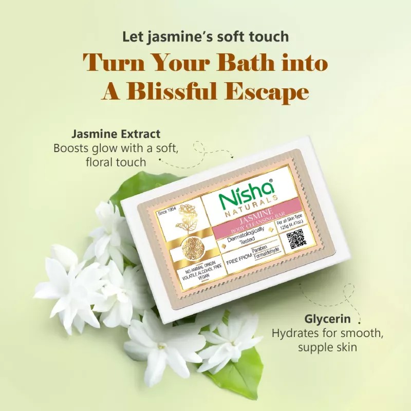 Nisha Jasmine Body Cleansing Bar (125g)