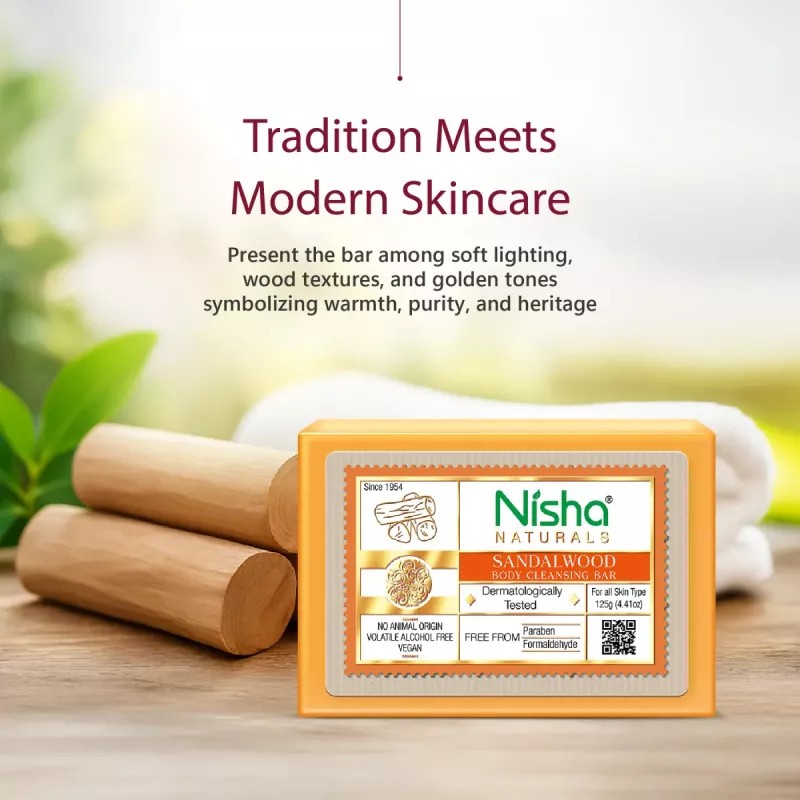 Nisha Sandalwood Body Cleansing Bar (125g)