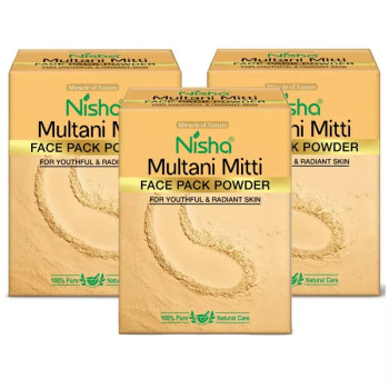 Nisha Multani Mitti Face Pack Powder (100g, Pack of 3)