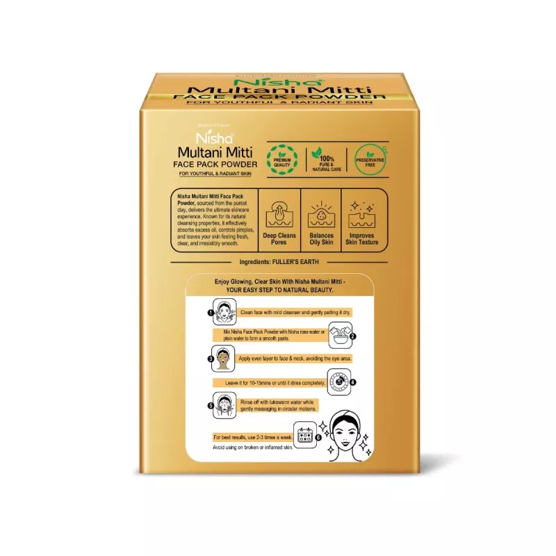 Nisha Multani Mitti Face Pack Powder (100g, Pack of 3)