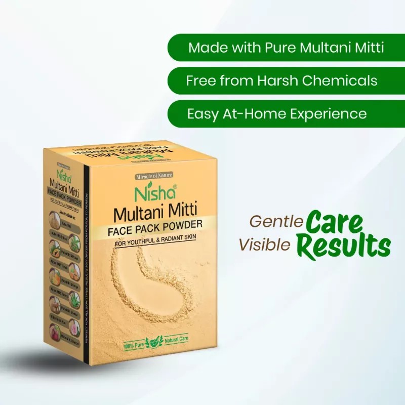Nisha Multani Mitti Face Pack Powder (100g, Pack of 3)