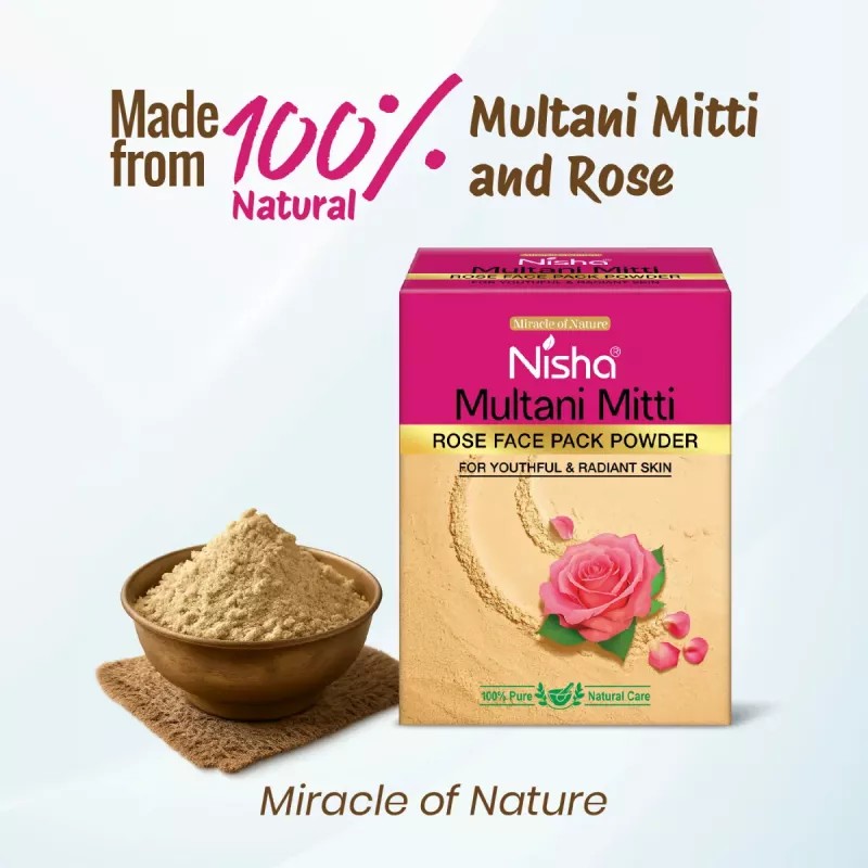 Nisha Multani Mitti Rose Face Pack Powder (100g)