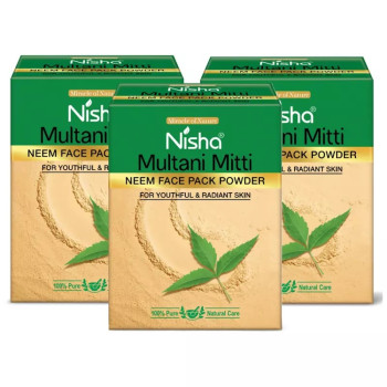 Nisha Multani Mitti Neem Face Pack Powder (100g, Pack of 3)