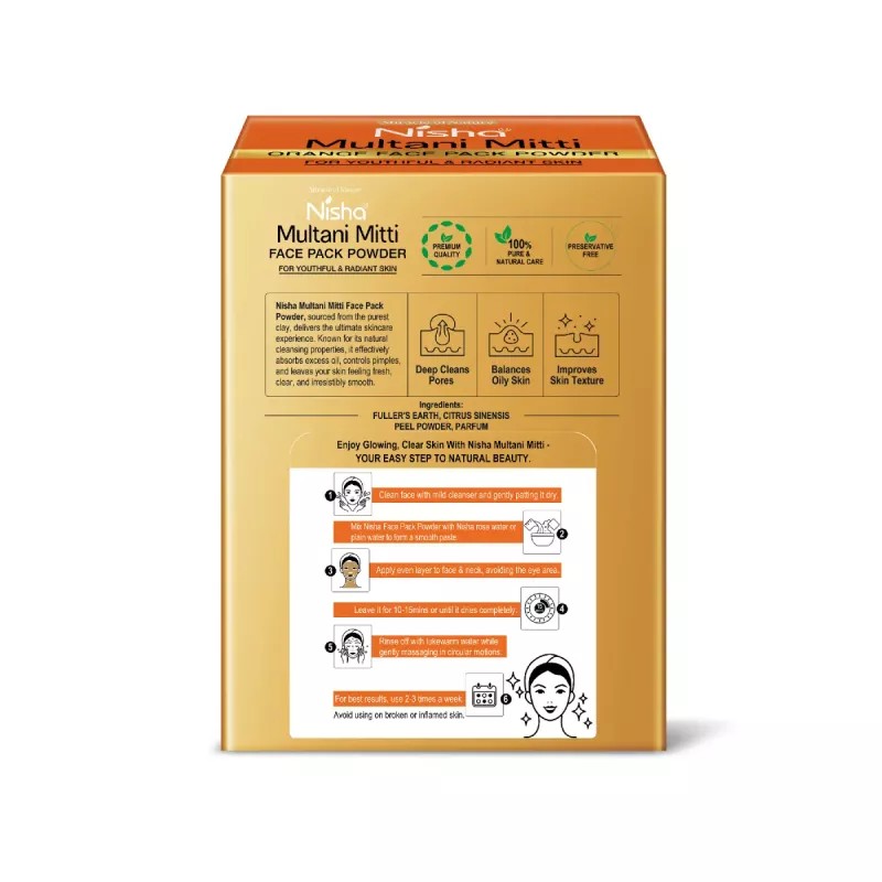 Nisha Multani Mitti Orange Face Pack Powder (100g)