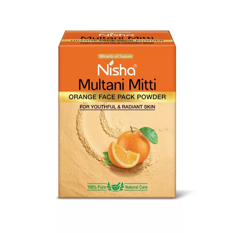 Nisha Multani Mitti Orange Face Pack Powder (100g, Pack of 3)