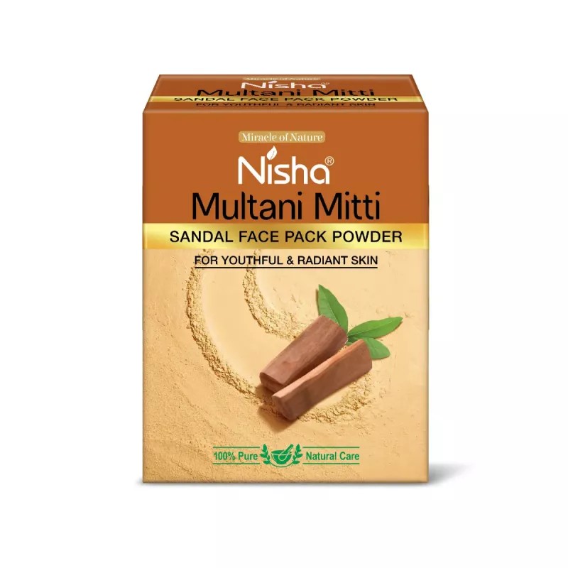 Nisha Multani Mitti Sandal Face Pack Powder (100g, Pack of 3)