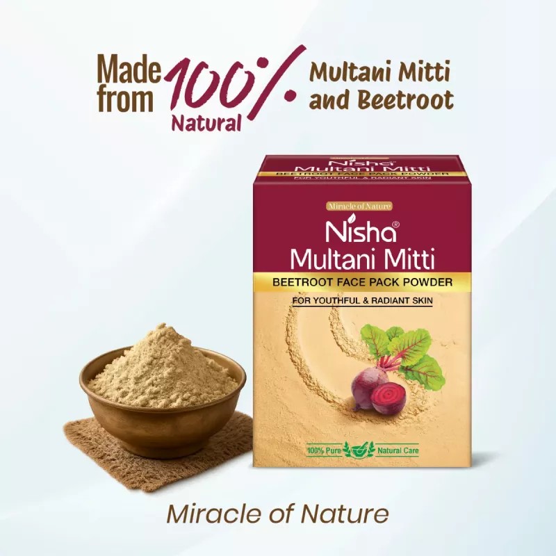 Nisha Multani Mitti Beetroot Face Pack Powder (100g)