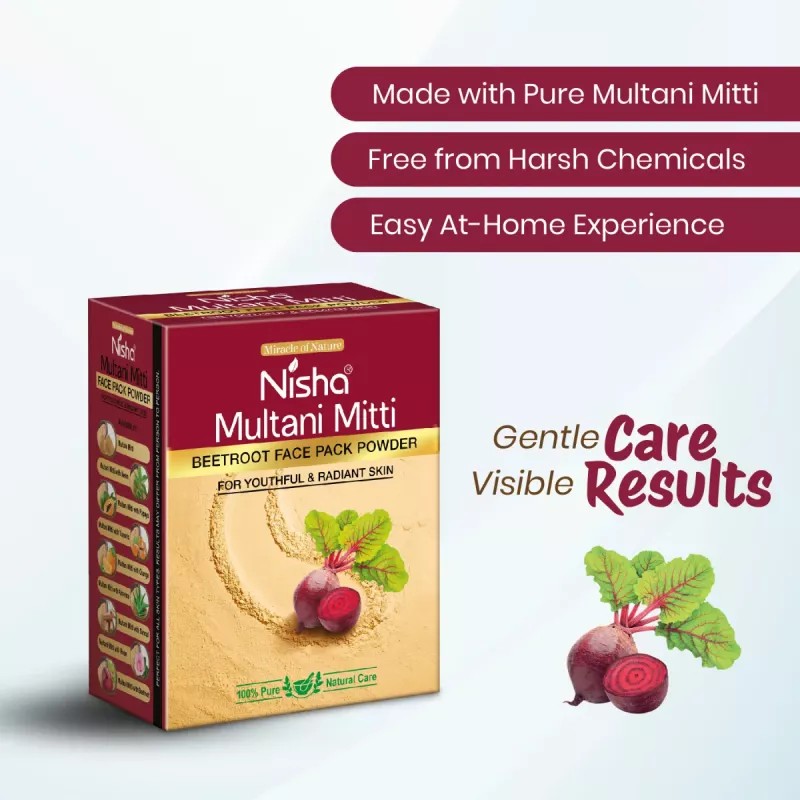 Nisha Multani Mitti Beetroot Face Pack Powder (100g)