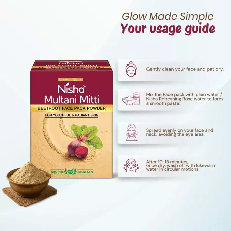 Nisha Multani Mitti Beetroot Face Pack Powder (100g)