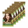 Nisha Creme Hair Color 5.0 Light Brown (Pouch Pack) (Colorant 20g + Developer 20ml) (1Pack, Pack of 6)