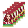 Nisha Creme Hair Color Cherry Red (Pouch Pack) (Colorant 20g + Developer 20ml) (1Pack, Pack of 6)