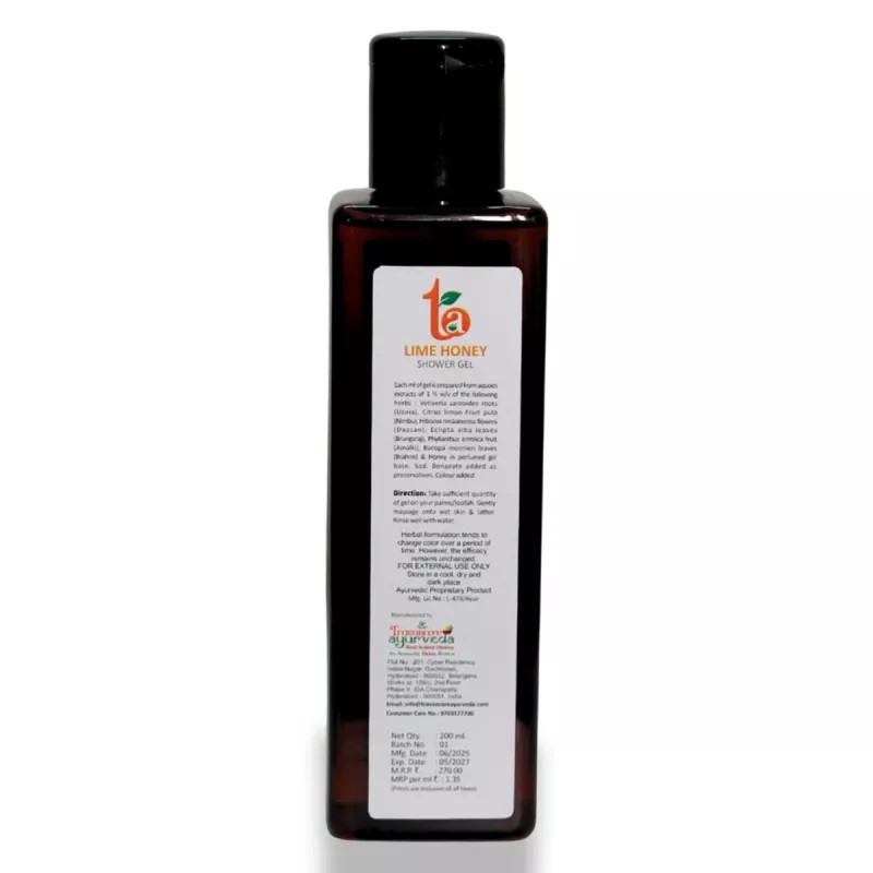 Travancore Ayurveda Lime Honey Shower Gel (200ml)