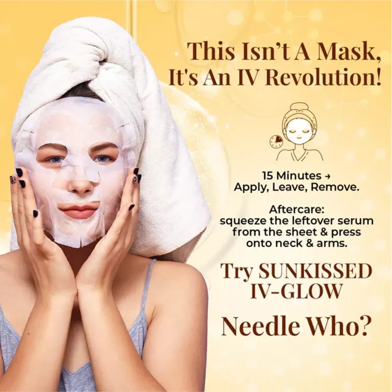 Bakson Sunny Herbals Sunkissed Iv Glow Sheet Mask (1pcs, Pack of 2)