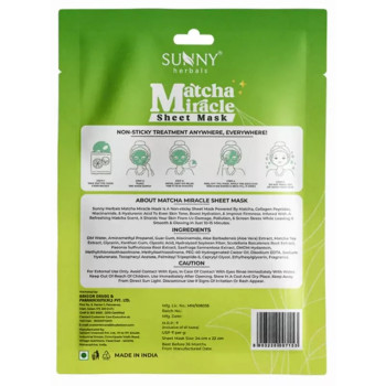 Bakson Sunny Herbals Matcha Miracle Sheet Mask (1pcs, Pack of 2)