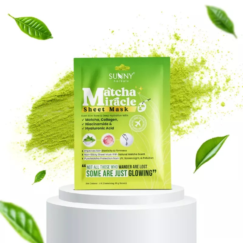 Bakson Sunny Herbals Matcha Miracle Sheet Mask (1pcs, Pack of 2)