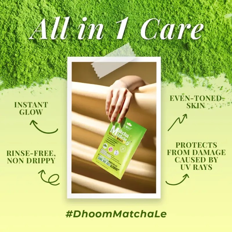 Bakson Sunny Herbals Matcha Miracle Sheet Mask (1pcs, Pack of 2)