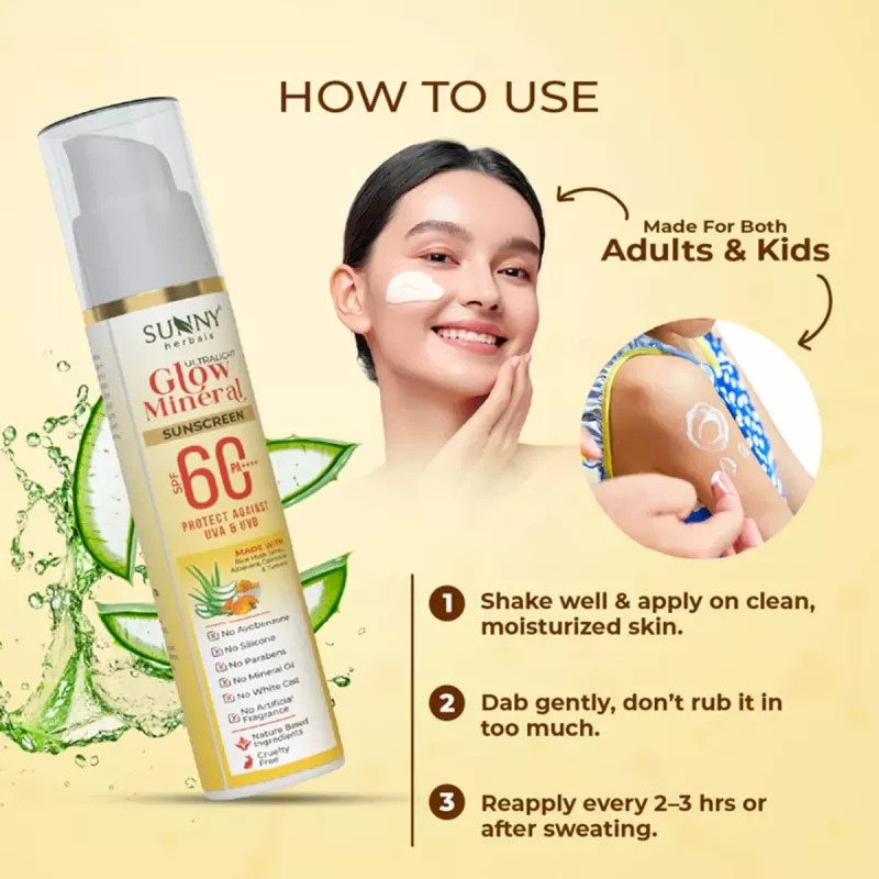 Bakson Sunny Herbals Ultralight Glow Mineral Sunscreen Spf 60 Pa++++ (45ml)