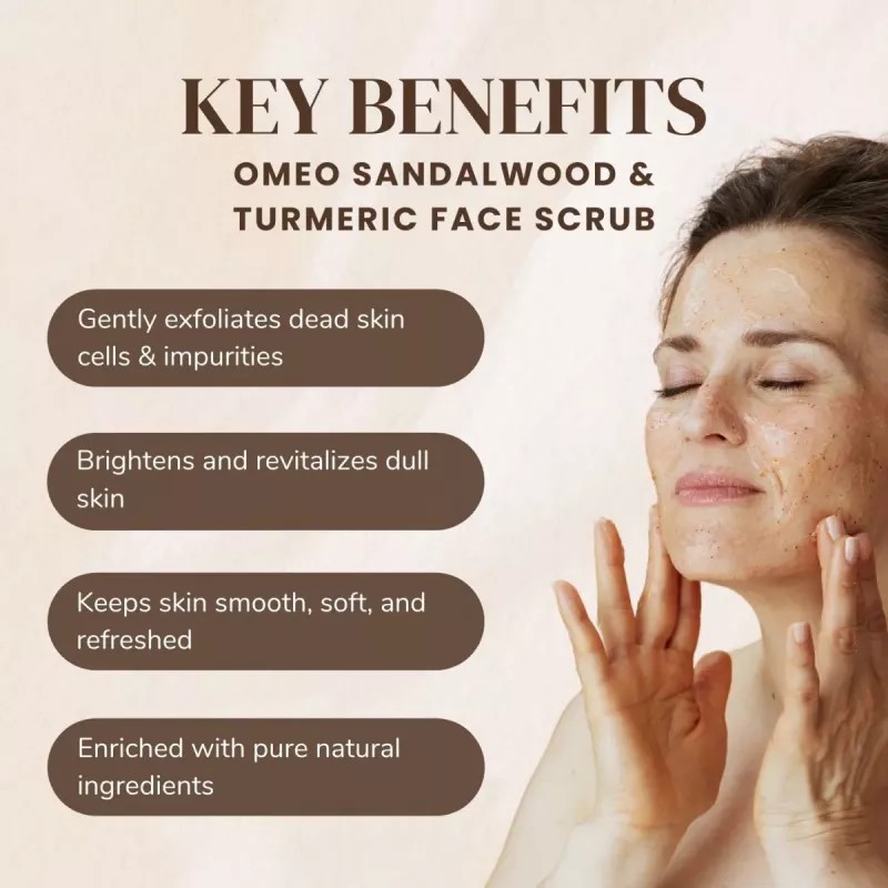 Omeo Sandalwood & Turmeric De-Tan Face Scrub (100g)