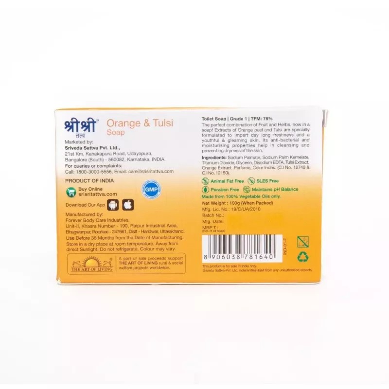 Sri Sri Tattva Orange & Tulsi Soap (100g)