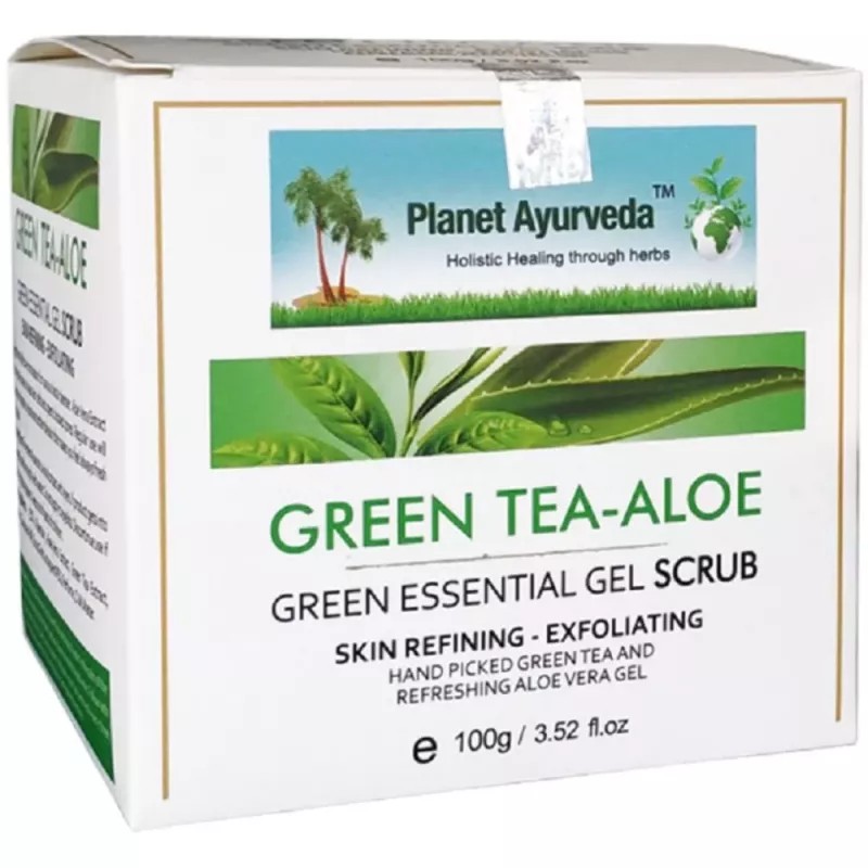 Planet Ayurveda Green Essential Gel Scrub (Green Tea-Aloe) (100g)