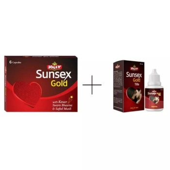 Jolly Sunsex Gold Capsules & Sunsex Gold Oil (6Cap + Oil 15ml) (1Pack)