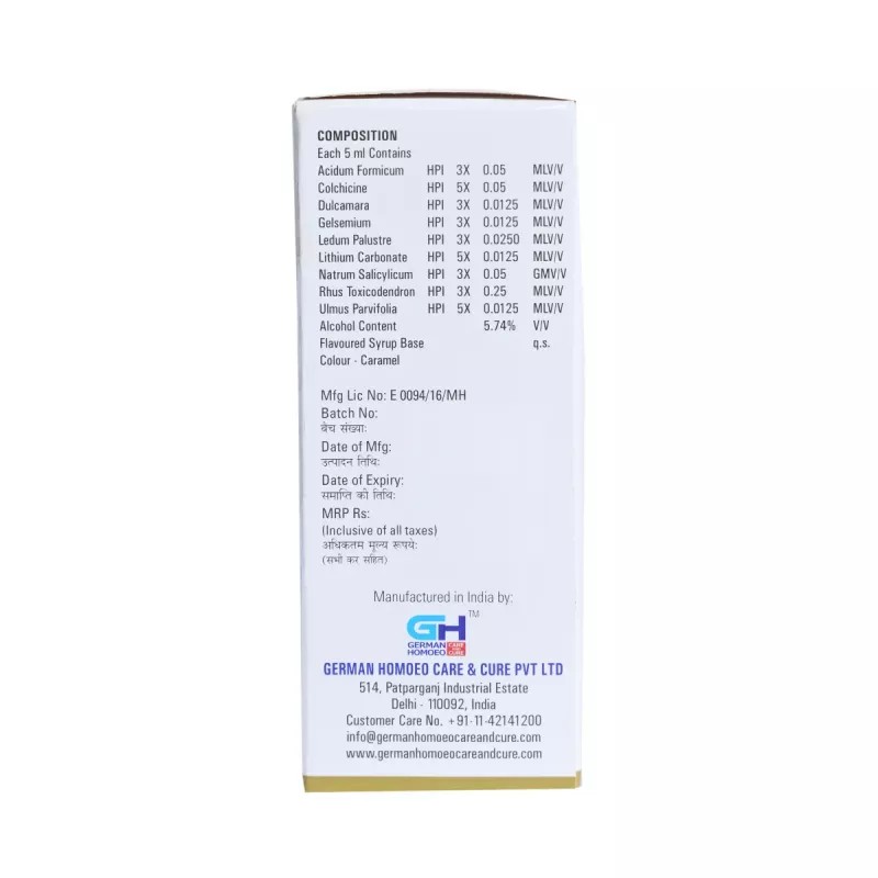 German Homeo Care & Cure Arthritic Syrup (125ml)