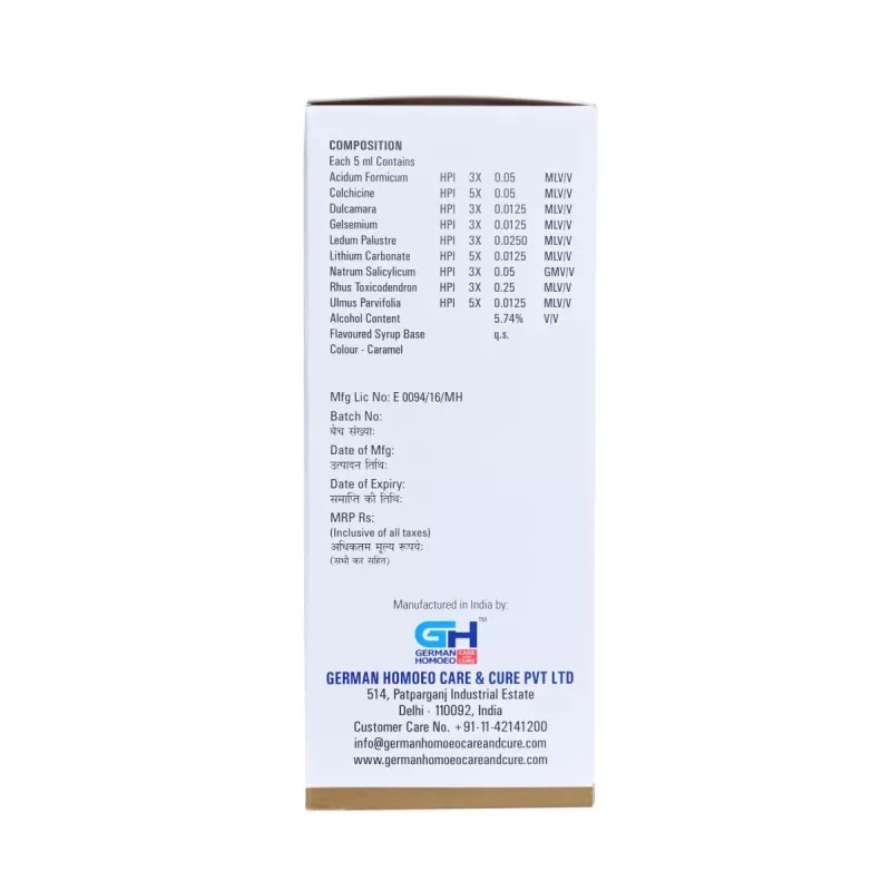 German Homeo Care & Cure Arthritic Syrup (500ml)