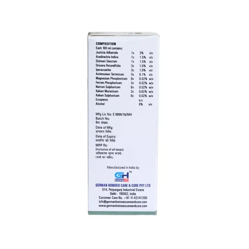 German Homeo Care & Cure Cough Syrup (60ml)
