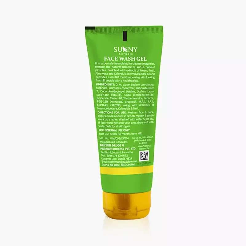 Bakson Sunny Face Wash Gel With Neem And Tulsi (110g)