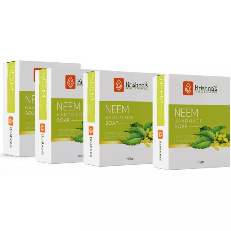 Krishna's Neem Handmade Soap (100g, Pack of 4)