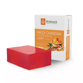 Krishna's Haldi Chandan Handmade Soap (100g, Pack of 4)