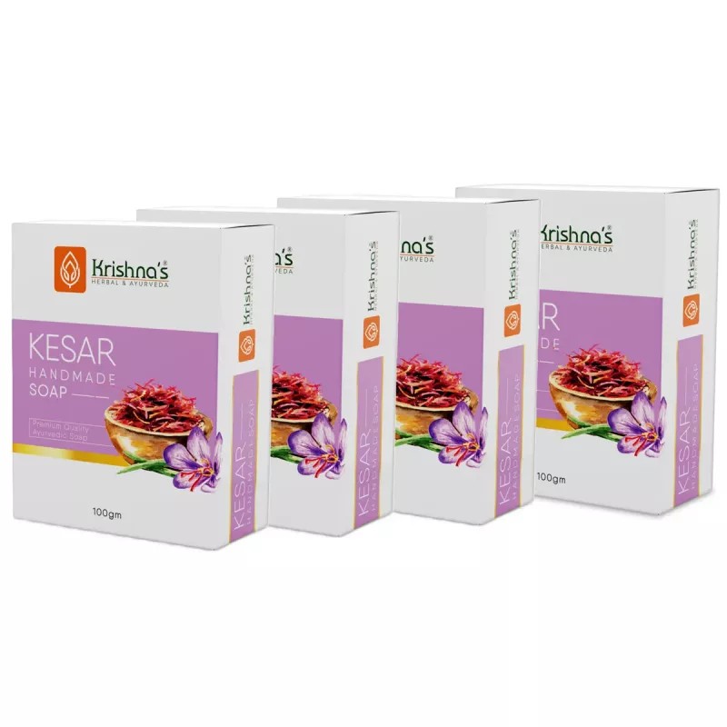 Krishna's Kesar Handmade Soap (100g, Pack of 4)