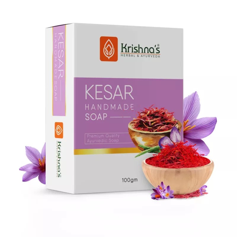Krishna's Kesar Handmade Soap (100g, Pack of 4)