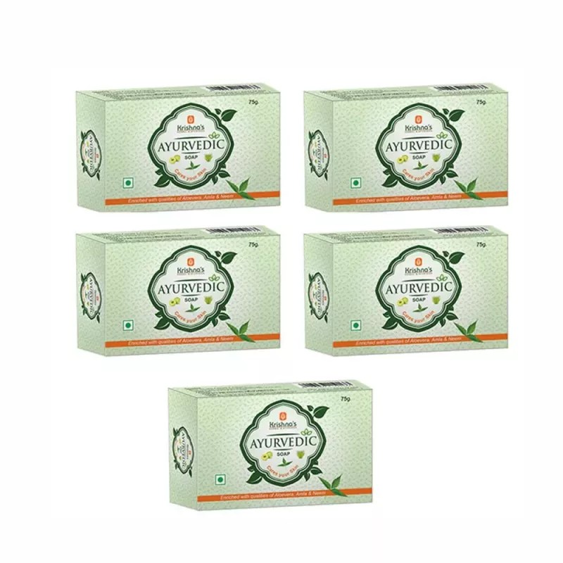 Krishna's Ayurvedic Soap (75g, Pack of 5)