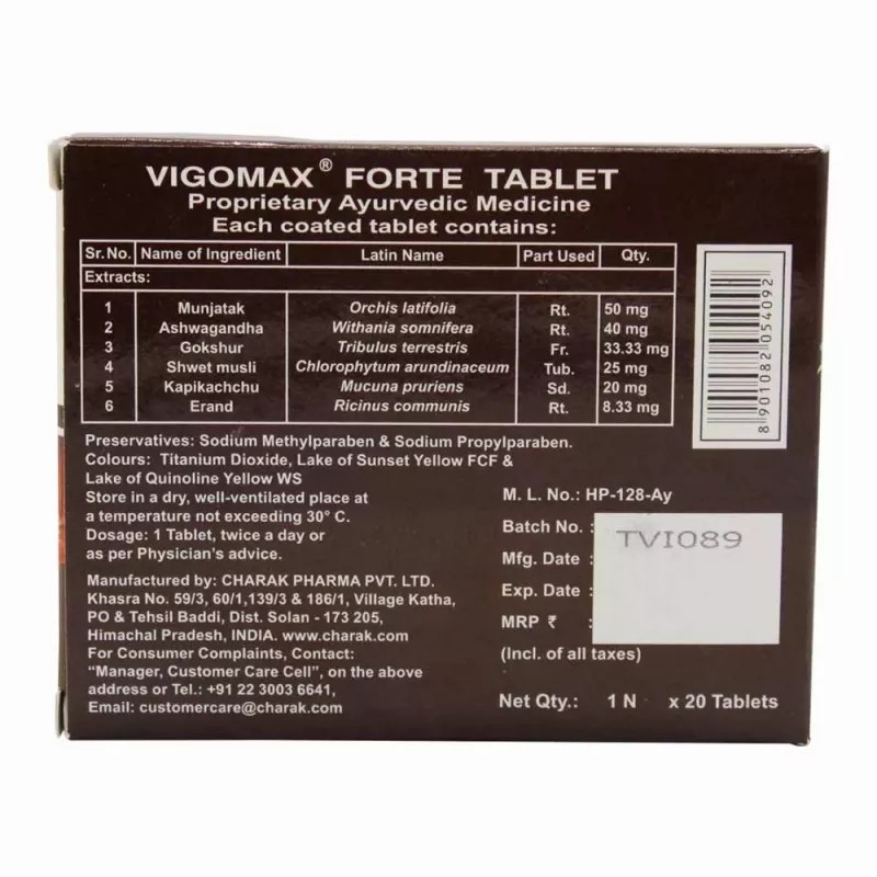 Charak Vigomax Forte Tablets (20tab)
