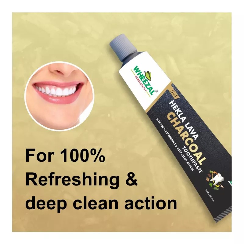 Wheezal Hekla Lava Charcoal Toothpaste (100g)