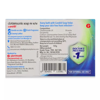 Glenmark Pharma Candid Medicated Soap (125g)
