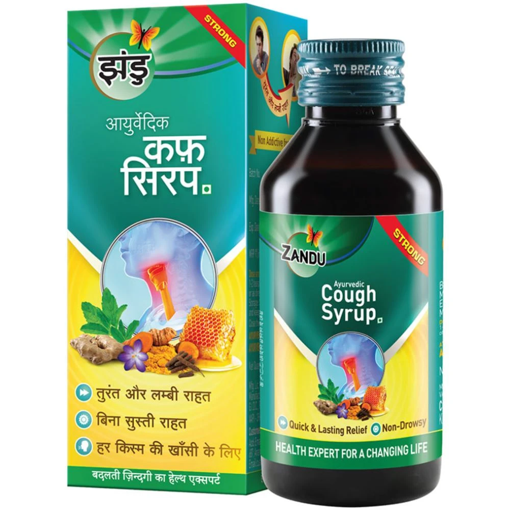 Zandu Ayurvedic Cough Syrup Fast & Long Lasting Relief (100ml) Zandu Ayurvedic Cough Syrup Fast & Long Lasting Relief (100ml)