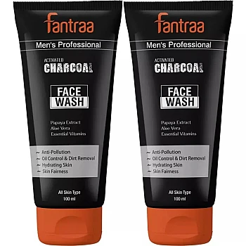 Fantraa Activated Charcoal Face Wash (100ml, Pack of 2)