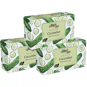 Mirah Belle Organic Cucumber Refreshing Soap Bar (125g, Pack of 3)