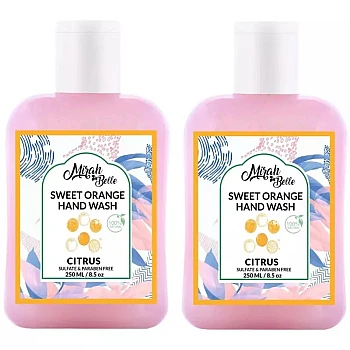 Mirah Belle Sweet Orange Natural Hand Wash Sulfate & Paraben Free (250ml, Pack of 2)