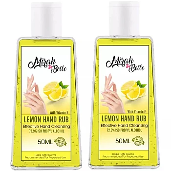 Mirah Belle Lemon Hand Rub Sanitizer (50ml, Pack of 2)