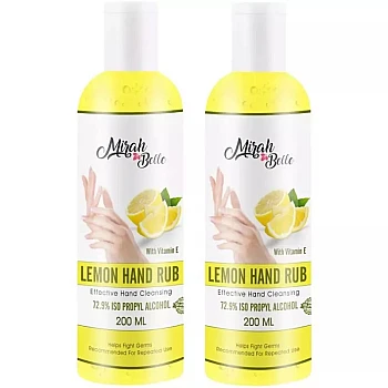Mirah Belle Lemon Hand Rub Sanitizer (200ml, Pack of 2)